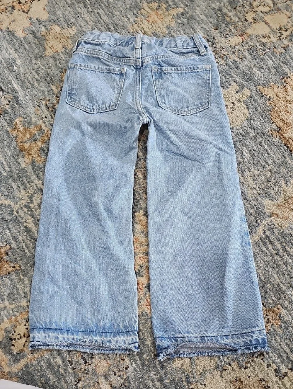 Old Navy Light Blue Distressed Wide-Leg Jeans